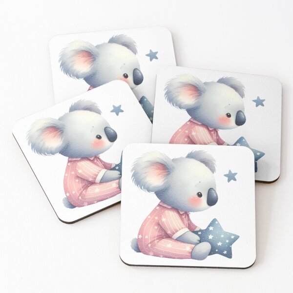 Item preview, Cute little koala in pink pijama, sleepy mood, kawaii little koala designed and sold by katerynaS99.