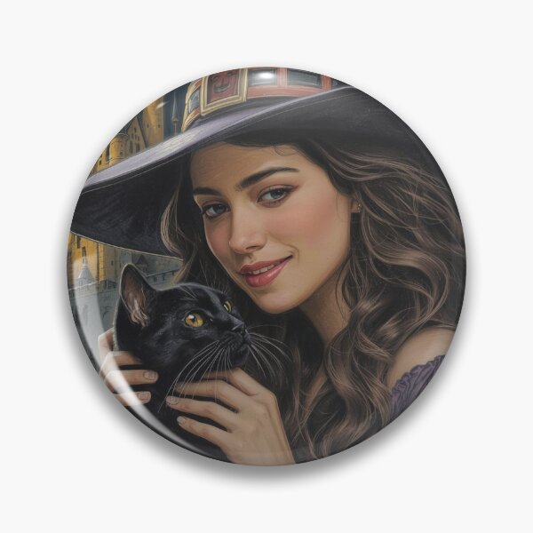 Item preview, A good witch with a faithful cat. designed and sold by Freeform Flow by Caroline.
