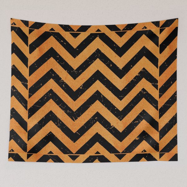 Item preview, Halloween pattern used look retro pattern zigzag orange designed and sold by Luzi Illustrella.