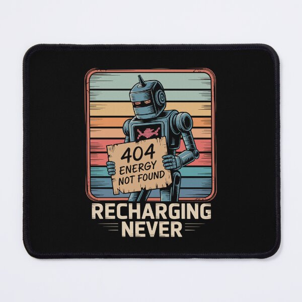 Item preview, Funny Robot 404 T-Shirt – Recharging Never Retro Error Message Design designed and sold by Serbin.