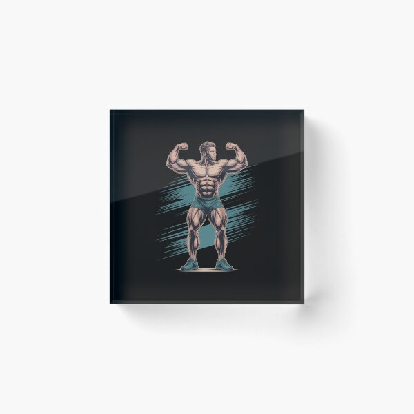 Item preview, Shredded Physique – Muscular Bodybuilder Flexing Cartoon designed and sold by Enea Kelo.