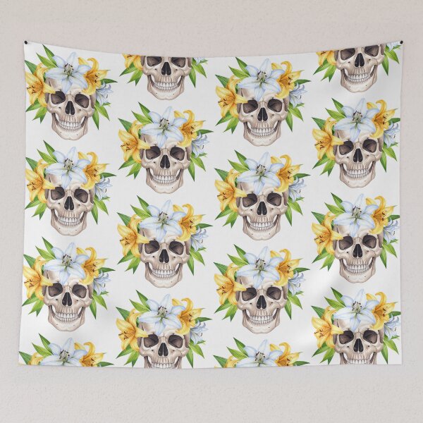 Item preview, SKULL WITH CROWN OF LILYS designed and sold by cubiask.