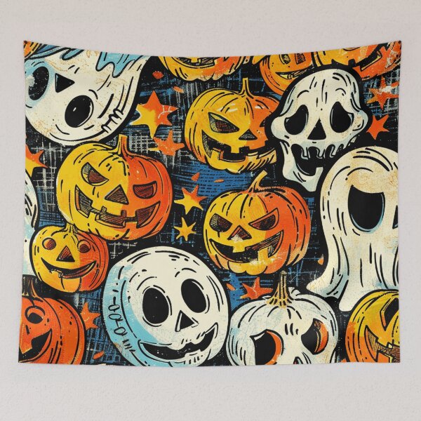 Item preview, Halloween Scary Jack-O-Lanterns, Goblins And Ghosts Pattern  designed and sold by DEC02.