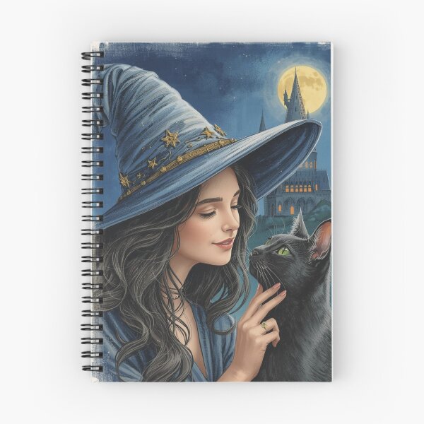 Item preview, A good witch with a faithful black cat. designed and sold by Freeform Flow by Caroline.