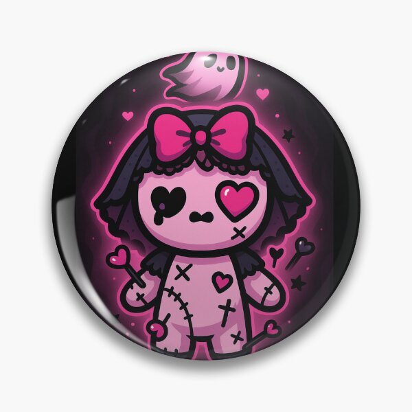 Item preview, Creepy Cute Pink Goth Voodoo Doll – Pastel Gothic Kawaii Sticker designed and sold by JacobKAurumhead.