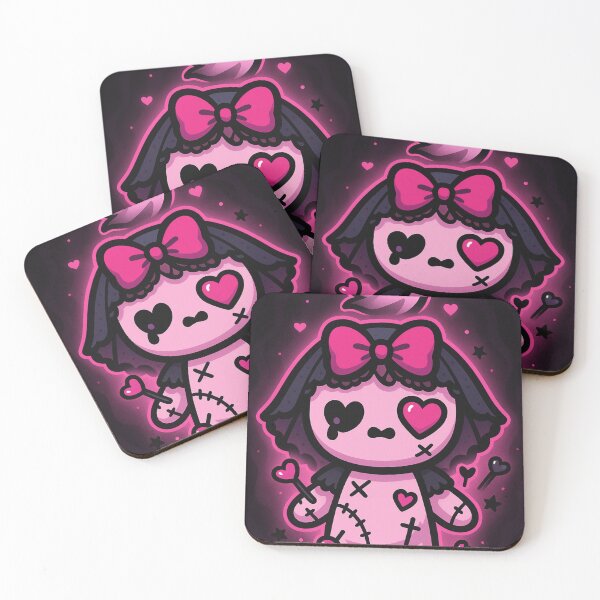Item preview, Creepy Cute Pink Goth Voodoo Doll – Pastel Gothic Kawaii Sticker designed and sold by JacobKAurumhead.