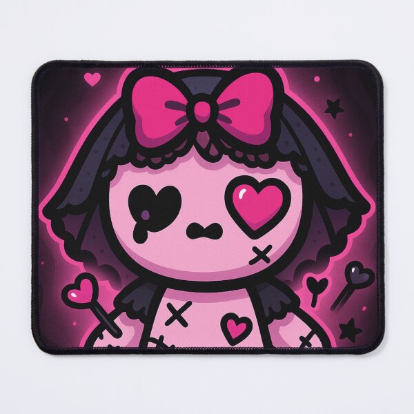 Item preview, Creepy Cute Pink Goth Voodoo Doll – Pastel Gothic Kawaii Sticker designed and sold by JacobKAurumhead.