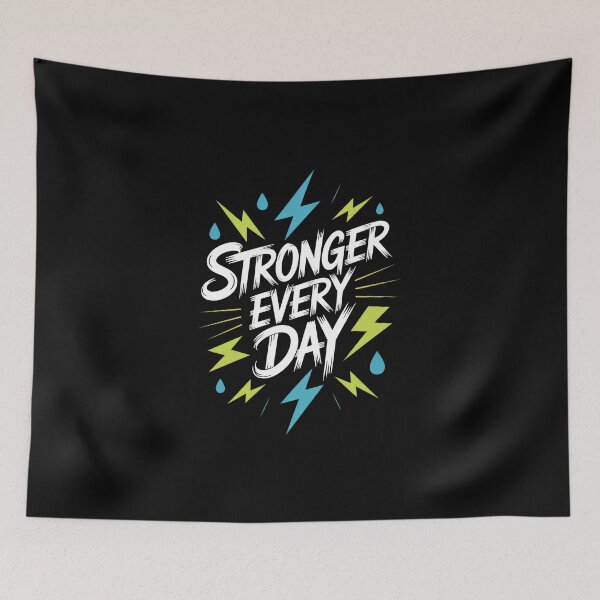 Item preview, Stronger Every Day – Comic Style Gym Motivation Design designed and sold by Enea Kelo.
