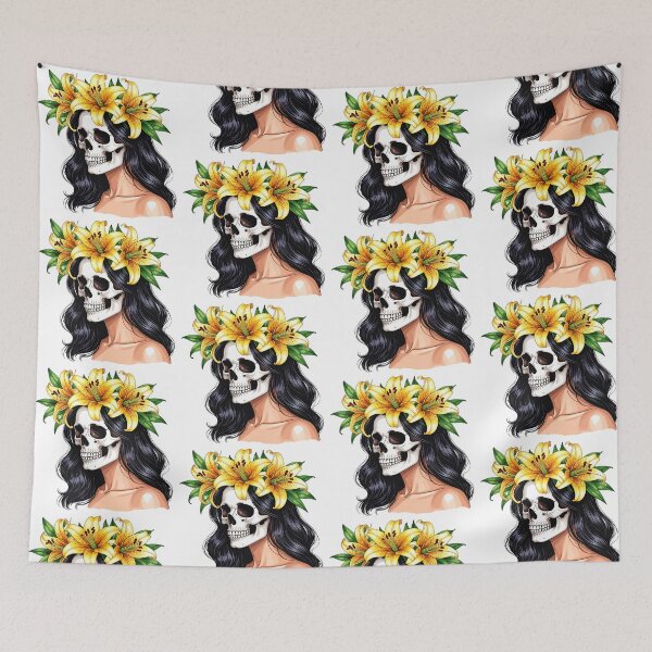 Item preview, SKULL WITH CROWN OF LILYS designed and sold by cubiask.