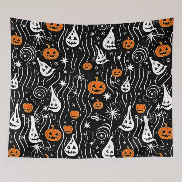 Item preview, Halloween Jack-O-Lanterns And Cute Ghosts Joyful Pattern designed and sold by DEC02.