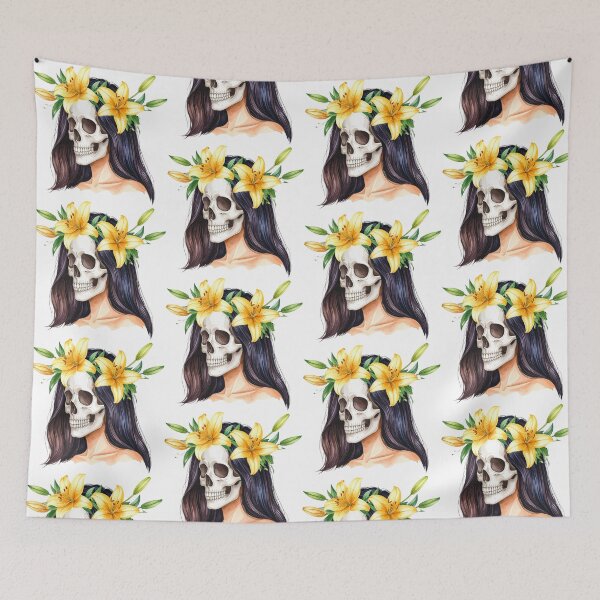 Item preview, SKULL WITH CROWN OF LILYS designed and sold by cubiask.