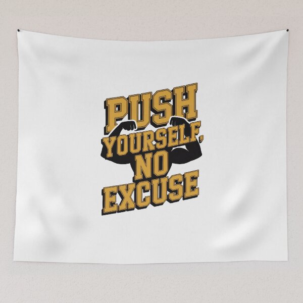Item preview, Push Yourself, No Excuse – Motivational Gym Poster designed and sold by Enea Kelo.