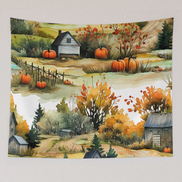 Item preview, Autumn Halloween Farm Scene Elegant Landscape Art  designed and sold by DEC02.