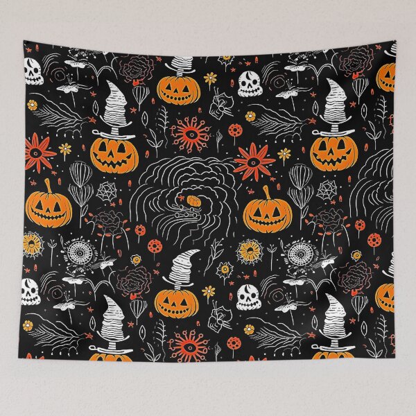 Item preview, Halloween Whimsical Jack-O-Lanterns And Ghosts Pattern designed and sold by DEC02.