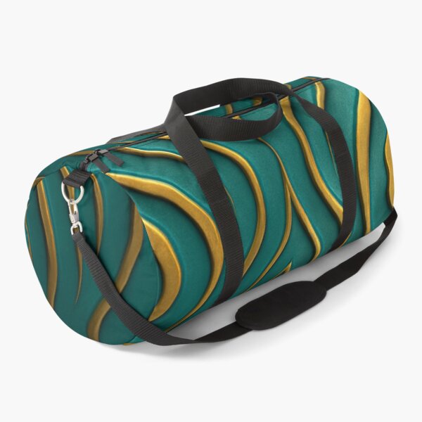 Item preview, Emerald & Gold Embossed Waves – Luxury Abstract Pattern designed and sold by Bellassi.