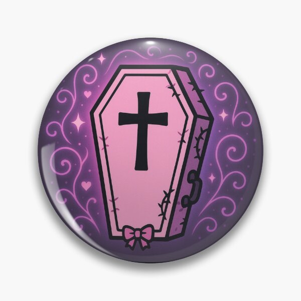 Item preview, Creepy Cute Pink Goth Coffin – Pastel Gothic Kawaii Coffin Sticker designed and sold by JacobKAurumhead.