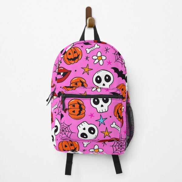 Item preview, Hot Pink Halloween Pumpkins, Skulls, And Vampire Teeth  designed and sold by DEC02.