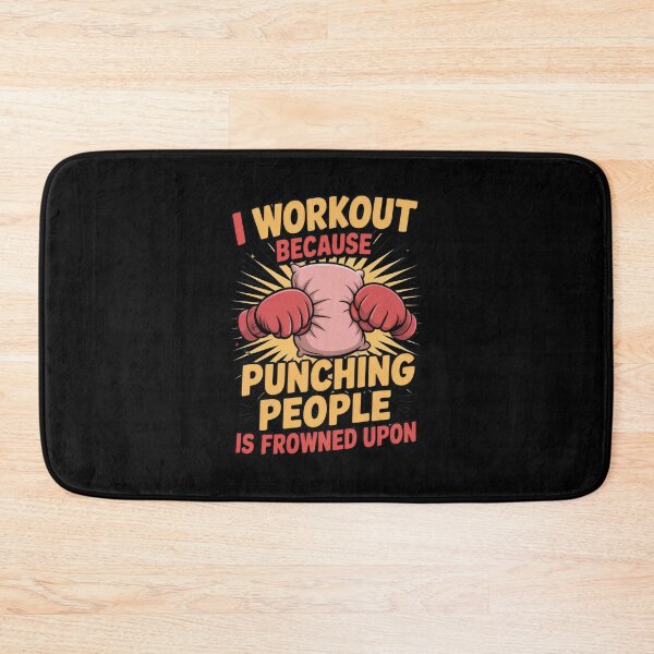 Item preview, I Workout Because Punching People Is Frowned Upon – Funny Boxing Gym Quote designed and sold by Enea Kelo.