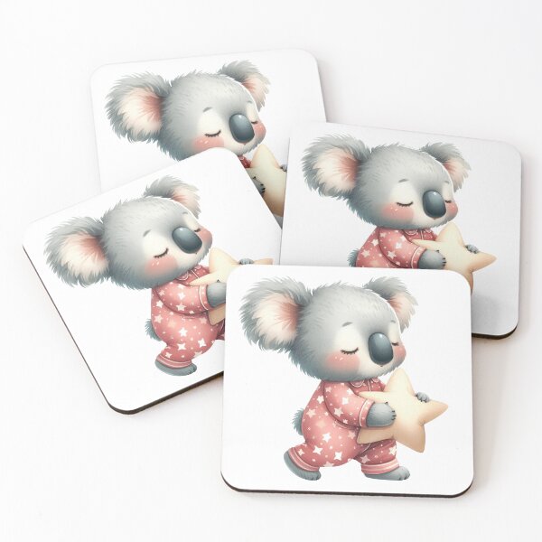 Item preview, Cute little koala in pink pijama, sleepy mood, kawaii little koala designed and sold by katerynaS99.