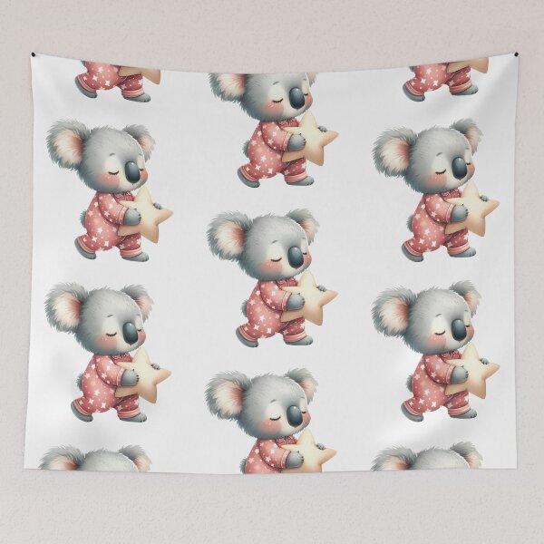 Item preview, Cute little koala in pink pijama, sleepy mood, kawaii little koala designed and sold by katerynaS99.