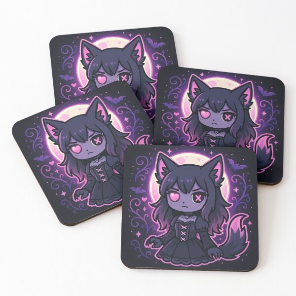 Item preview, Creepy Cute Pink Goth Werewolf Girl – Pastel Gothic Kawaii Sticker designed and sold by JacobKAurumhead.