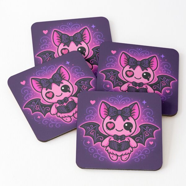 Item preview, Creepy Cute Pink Goth Bat – Pastel Gothic Kawaii Sticker designed and sold by JacobKAurumhead.