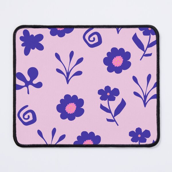 Item preview, Flowers and Swirls in Indigo on Magenta designed and sold by AcuarelasCA.