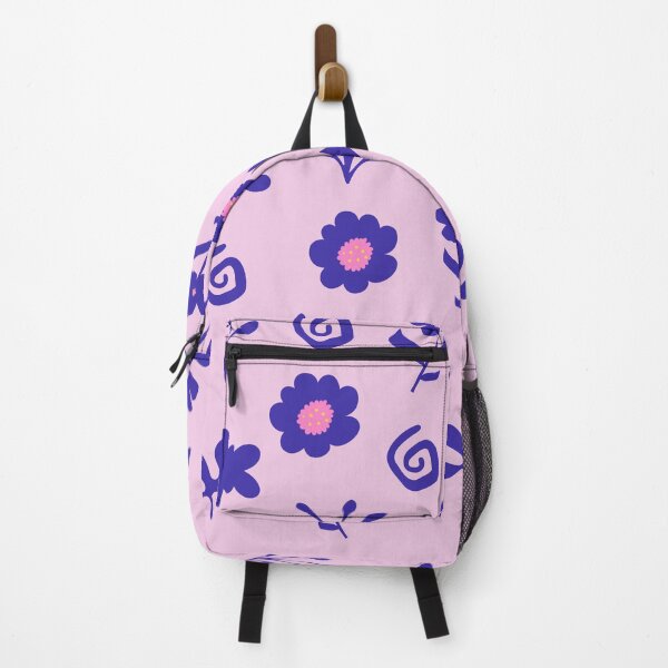 Item preview, Flowers and Swirls in Indigo on Magenta designed and sold by AcuarelasCA.