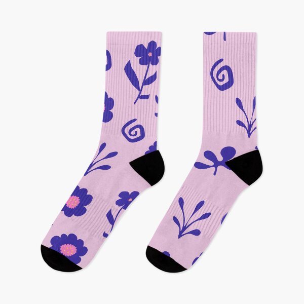 Item preview, Flowers and Swirls in Indigo on Magenta designed and sold by AcuarelasCA.