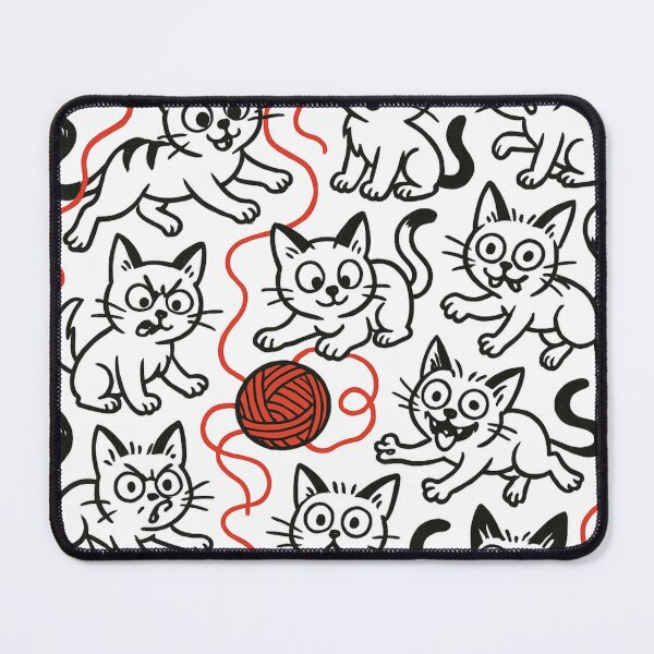 Item preview, Cats with red wool designed and sold by IsyLaneDesign.