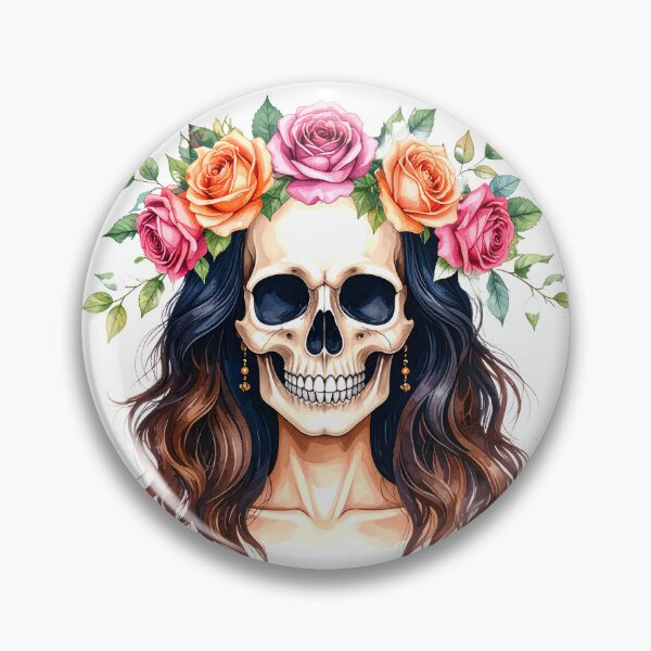 Item preview, SKULL WITH CROWN OF ROSES designed and sold by cubiask.