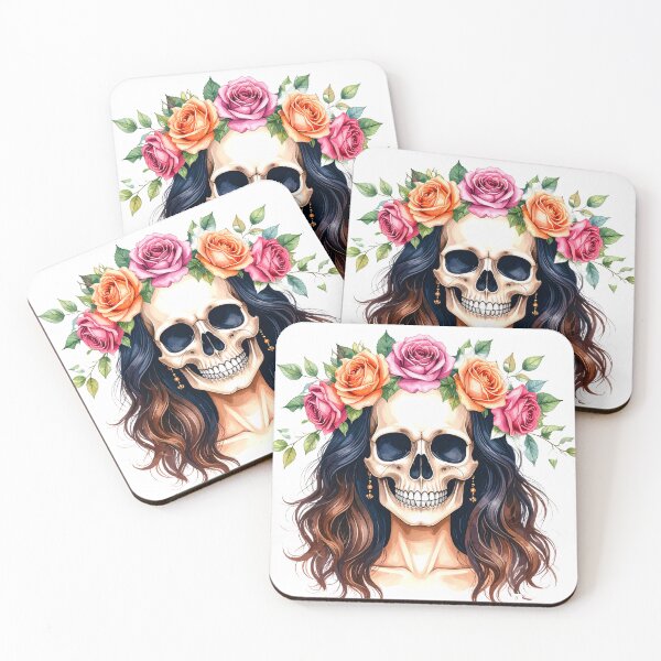 Item preview, SKULL WITH CROWN OF ROSES designed and sold by cubiask.