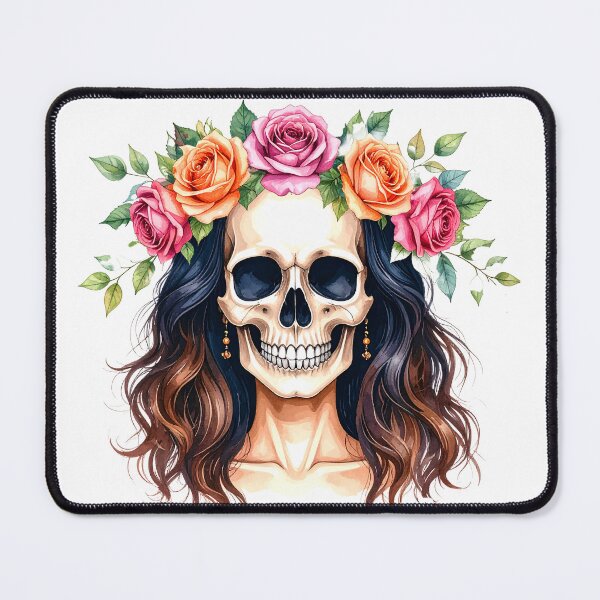 Item preview, SKULL WITH CROWN OF ROSES designed and sold by cubiask.