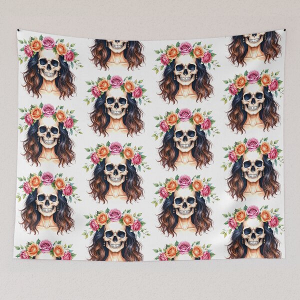 Item preview, SKULL WITH CROWN OF ROSES designed and sold by cubiask.