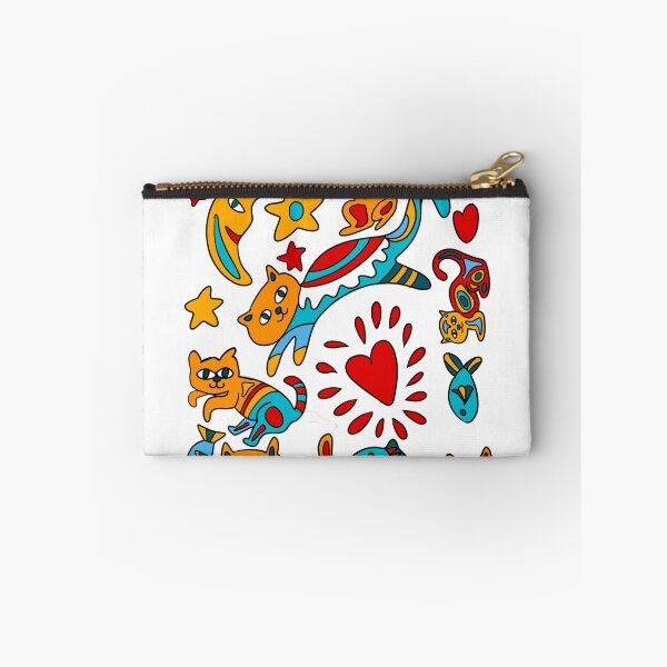 Item preview, Hand drawn colourful artsy cat pattern  designed and sold by BritishDelights.