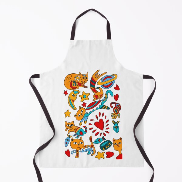 Item preview, Hand drawn colourful artsy cat pattern  designed and sold by BritishDelights.