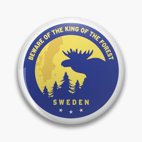 Item preview, Sweden KING OF THE FOREST travel decal - round version designed and sold by NordicMiles.