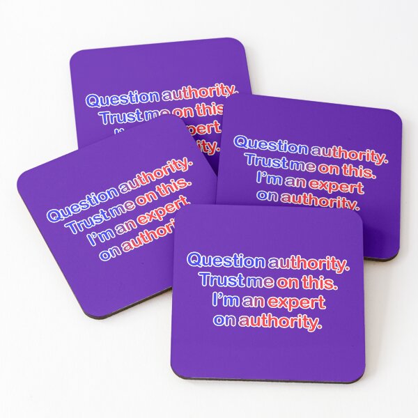 Item preview, Question authority. Trust me on this. Purple background. designed and sold by mntimg.