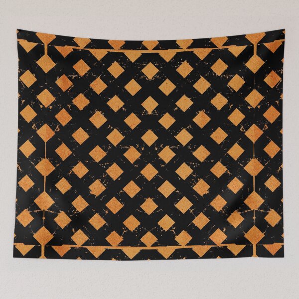 Item preview, Halloween pattern used look retro pattern grid orange designed and sold by Luzi Illustrella.