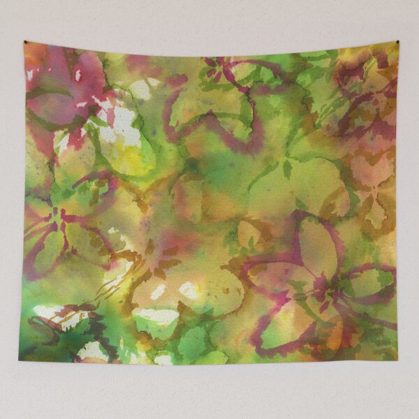 Item preview, Chocolate Vine Stencil Art with Brusho, Inks and Pens designed and sold by LymphomaLass.