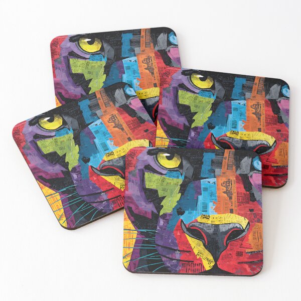 Item preview, Protect the Panthers - Striking Collage Artwork with Colorful Fragments and Energy designed and sold by OlfactoART Studio.