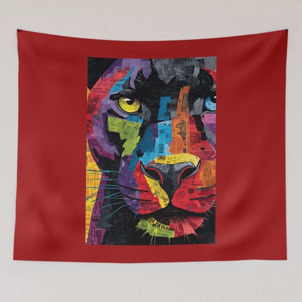 Item preview, Protect the Panthers - Striking Collage Artwork with Colorful Fragments and Energy designed and sold by OlfactoART Studio.