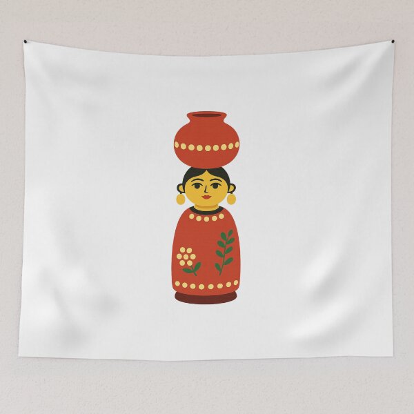 Item preview, Folk Art Doll Illustration – Colorful Handcrafted Design designed and sold by Passmr.