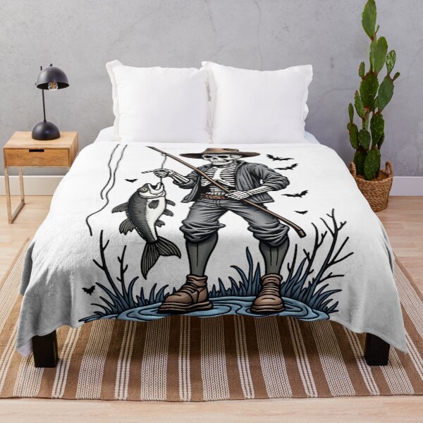 Item preview, Skeleton Fisherman Funny Spooky Fishing Halloween  designed and sold by ArtDesignTp.