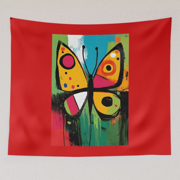 Item preview, Wings of Freedom - Bold Butterfly Against Vivid Bands of Color and Abstract Energy designed and sold by OlfactoART Studio.
