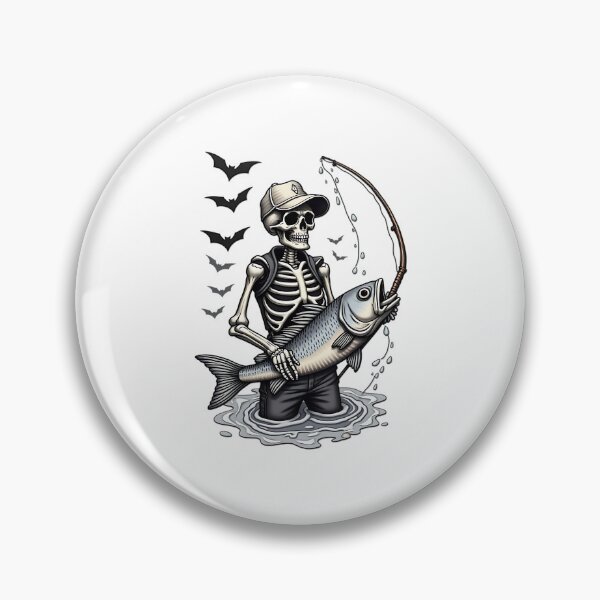 Item preview, Skeleton Fisherman Spooky Fishing Halloween Catch Design designed and sold by ArtDesignTp.