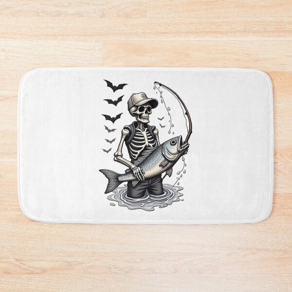 Item preview, Skeleton Fisherman Spooky Fishing Halloween Catch Design designed and sold by ArtDesignTp.