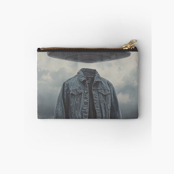 Item preview, Floating Denim Jacket with UFO in Storm Clouds designed and sold by Shannon Hilson.
