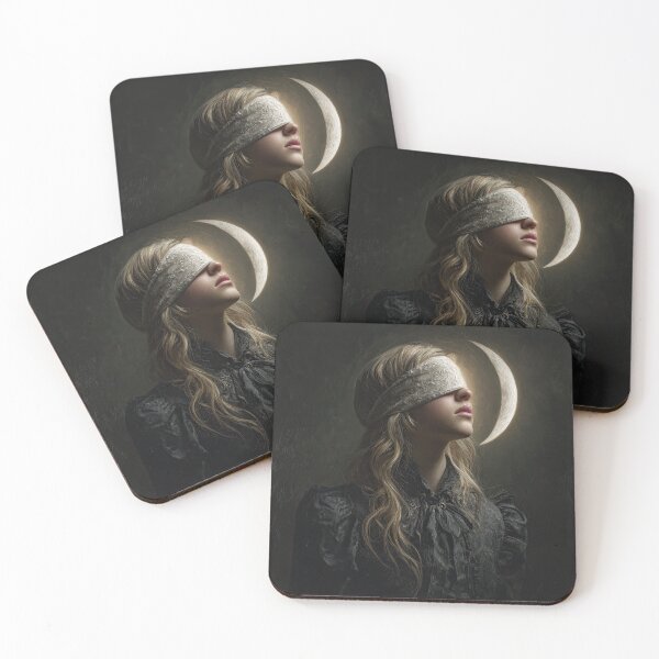 Item preview, Blindfolded Woman with Crescent Moon Portrait designed and sold by Shannon Hilson.
