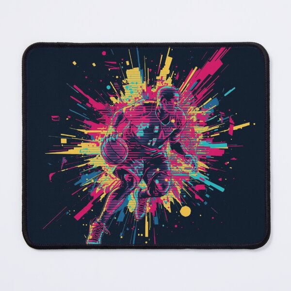 Item preview, Neon Pixel Basketball – Futuristic Cyberpunk T-Shirt designed and sold by karimahmed84.